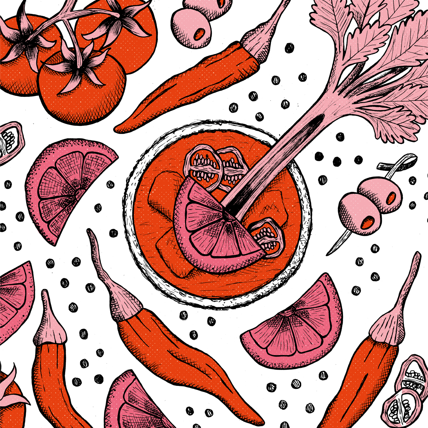 Bloody Mary A4 Print