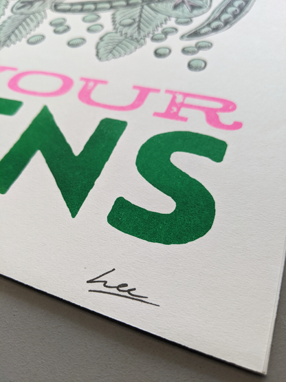 Eat Your Greens Risograph